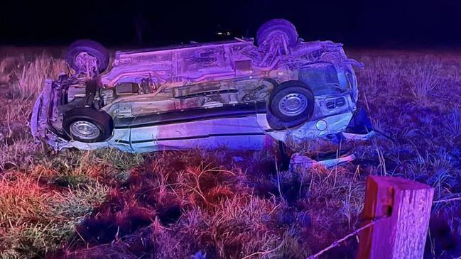 The wrecked car. Picture: Casino Rescue Squad