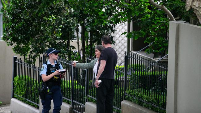 Police are in Woollahra talking to residents at the scene. Picture: NewsWire / Gaye Gerard