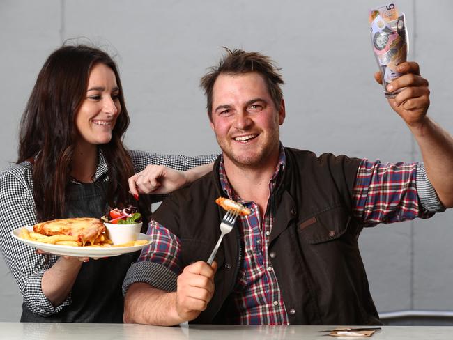 Bowhill farmer James Smith,29, with HWY staff member Jess Rindfleisch. Photo: Tait Schmaal