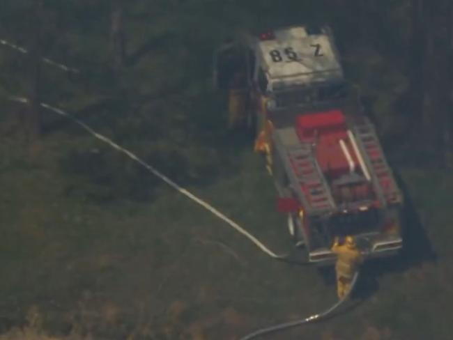 Firefighters work to douse the blazes. Picture: 7news/X