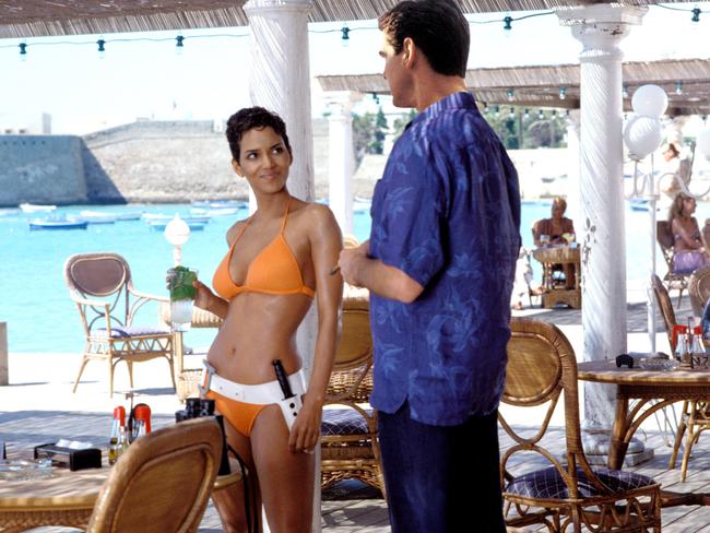 Halle Berry and Pierce Brosnan in Die Another Day.