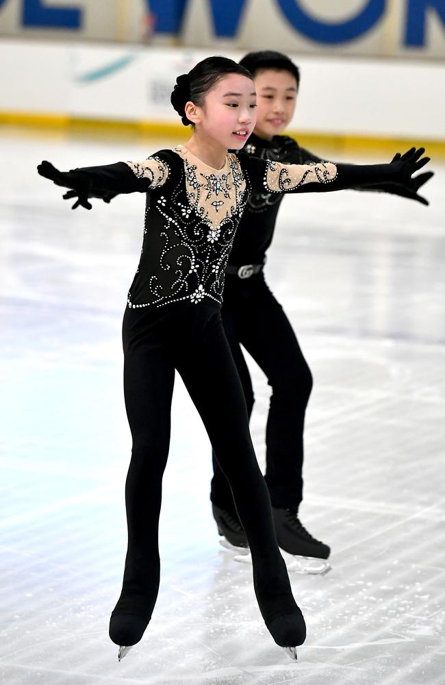 Chanelle Chum and Osckar Chum from WA Australian Figure Skating Championships in Brisbane. Thursday December 1, 2022. Picture, John Gass