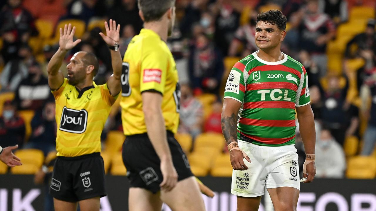 Despite missing the rest of the season, Latrell Mitchell will remain with the Rabbitohs in Queensland. Picture: NRL Photos.