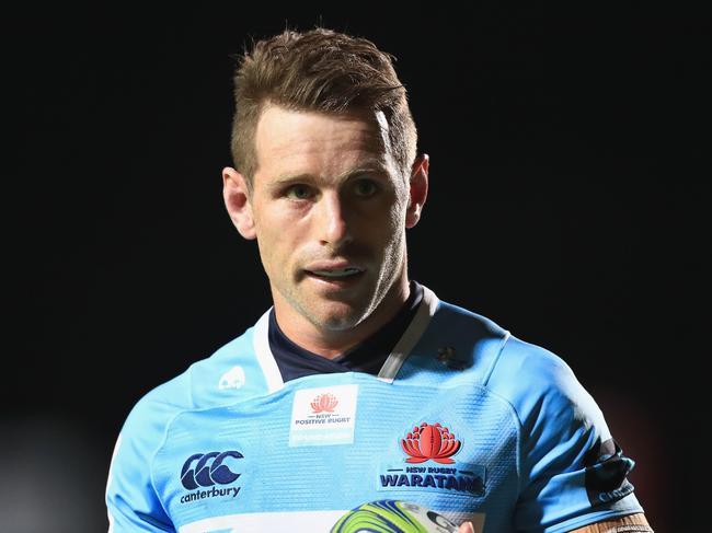 SYDNEY, AUSTRALIA - MAY 05:  Bernard Foley of the Waratahs looks on during the round 12 Super Rugby match between the Waratahs and the Blues at Lottoland on May 5, 2018 in Sydney, Australia.  (Photo by Mark Evans/Getty Images)