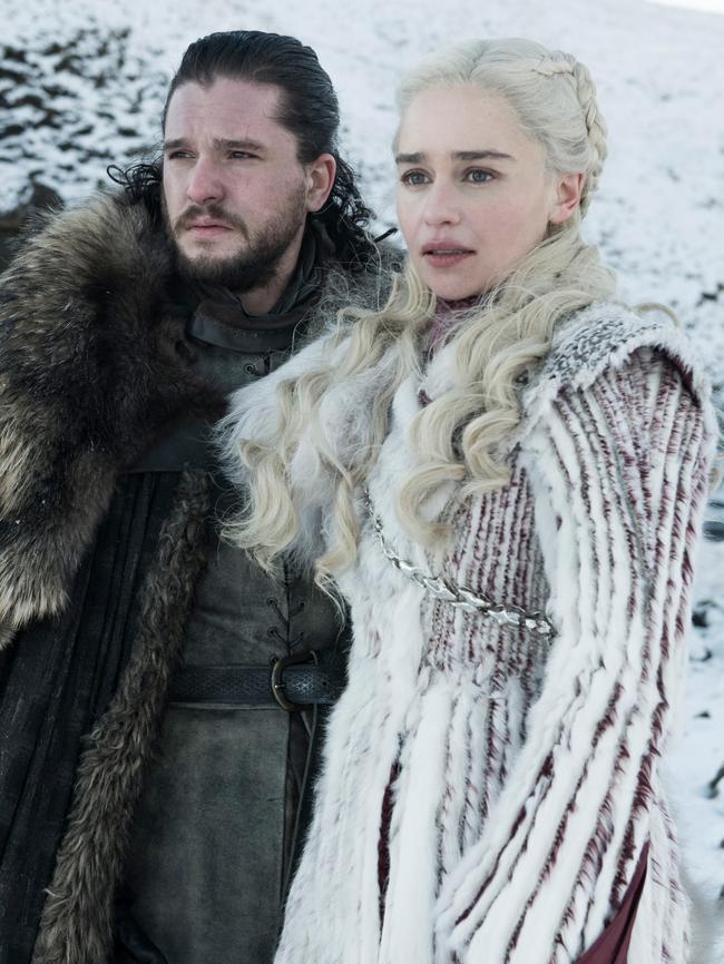 Jon Snow and Daenerys in Game of Thrones.