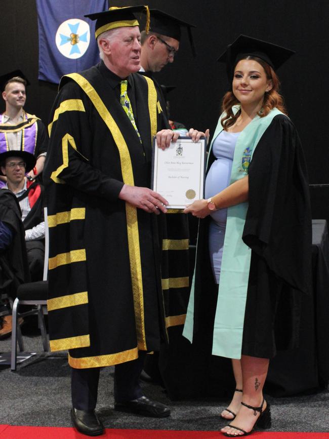 Chloe Bannerman graduated with a Bachelor of Nursing at the CQUniversity graduation ceremony in Bundaberg on December 14, 2023.