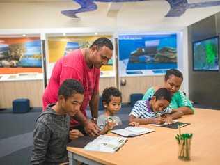 Maraga, Maxwell, Greg, Henry and Bessie Henri at the newly renovated Flow Centre. Picture: contributed