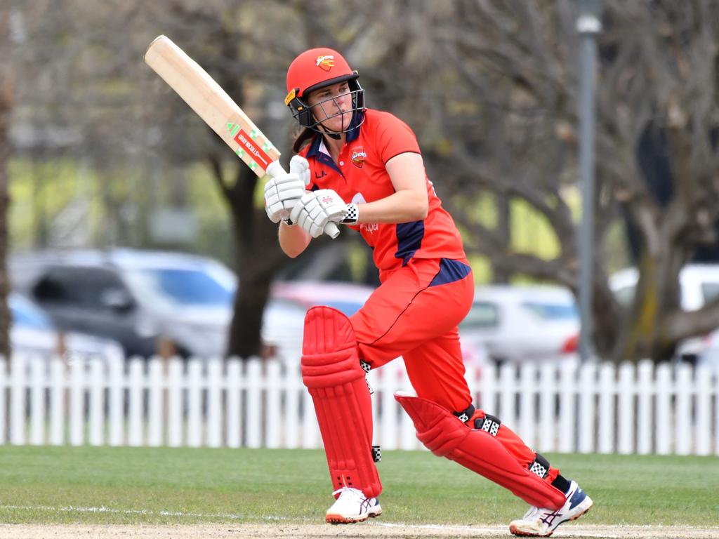 SA's stand-in captain Tahlia McGrath in action with the bat duringthe SA Scorpions V ACT Meteors in their WNCL 50-over cricket match at KarenRolton Oval. Tuesday, September 24. Picture: SUPPLIED/SACA