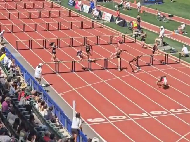 She brilliantly went straight into a forward roll. Picture: X
