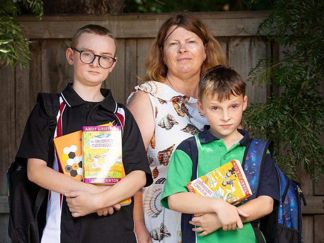 Nine out of 10 parents are worried about being able to afford all the things their children need for school, including mum Kylie Davis. Picture: Mark Stewart