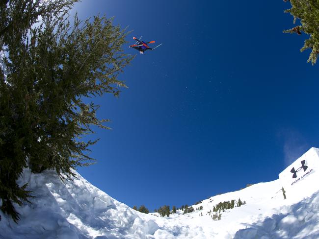 Russ Henshaw launches up into the sky. Picture: Red Bull.