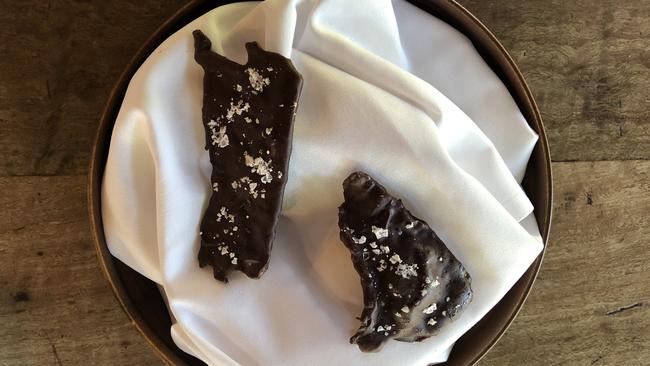 Bonkers or brilliant? the salted chocolate chicken skin.