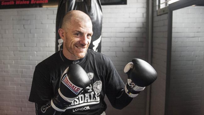 Garth Wood training for a fight in 2014.