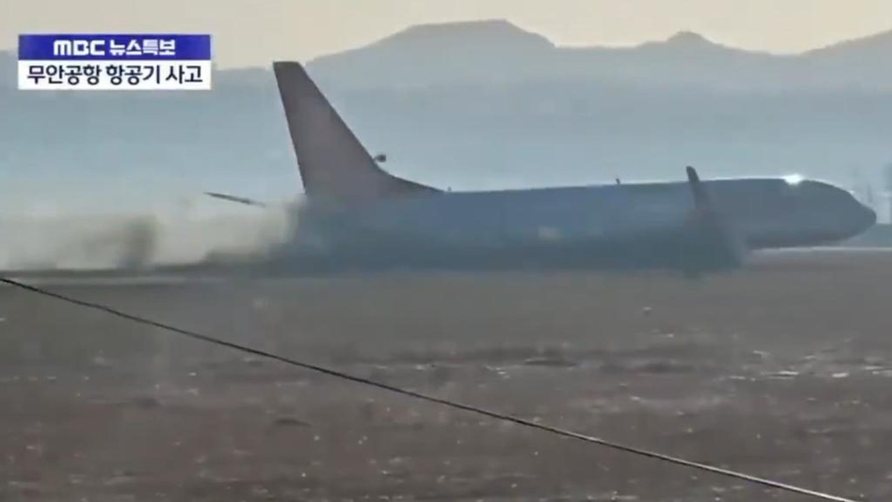 The plane carrying 181 people crashed at Muan airport in South Korea. Picture: Screenshot/X