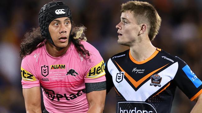 Jarome Luai and Lachlan Galvin are set to be partners in the Tigers halves in 2025.