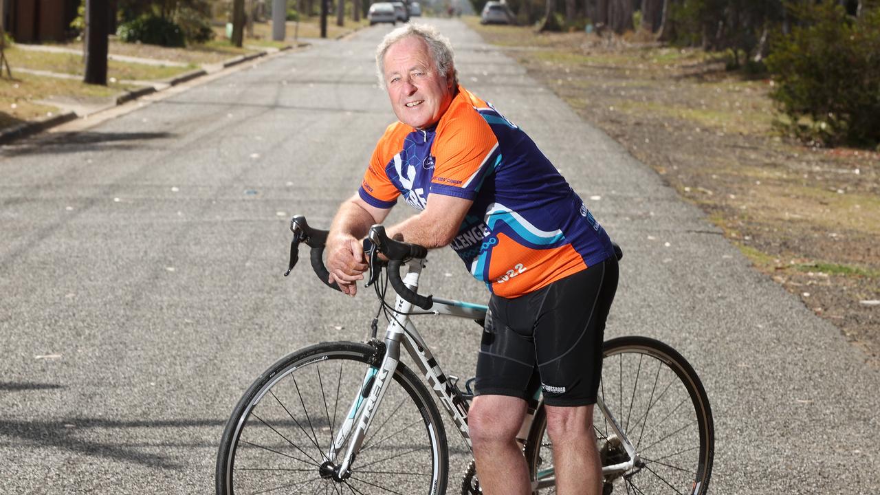 Chris Rhodes is raising money for kids with cancer by riding 1000km this month. Picture: Alison Wynd