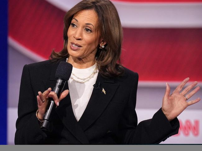 ASTON, PENNSYLVANIA - OCTOBER 23: Democratic presidential candidate, U.S. Vice President Kamala Harris speaks during a CNN Presidential Town Hall at Sun Center Studios on October 23, 2024 in Aston, Pennsylvania. With less than two weeks to Election Day, Harris spent the day in Philadelphia, Pennsylvania and made a visit to Famous 4th Street Delicatessen to greet supporters.   Andrew Harnik/Getty Images/AFP (Photo by Andrew Harnik / GETTY IMAGES NORTH AMERICA / Getty Images via AFP)