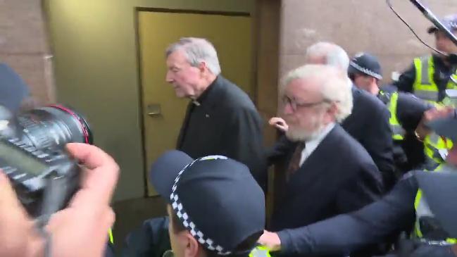 George Pell leaves Melbourne's Magistrates Court