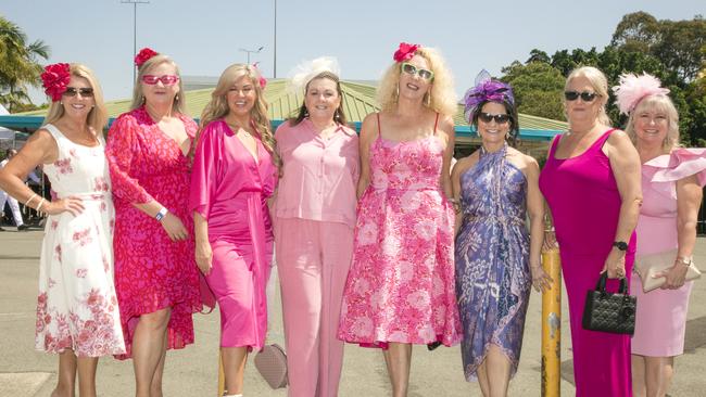 The Pink Ladies of Main Beach at Pink Ribbon Raceday at the Gold Coast Turf Club.Picture: Glenn Campbell