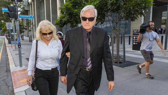 Malcolm Stewart leaves the Supreme Court in Brisbane, Friday, March 8, 2019. (AAP Image/Glenn Hunt)