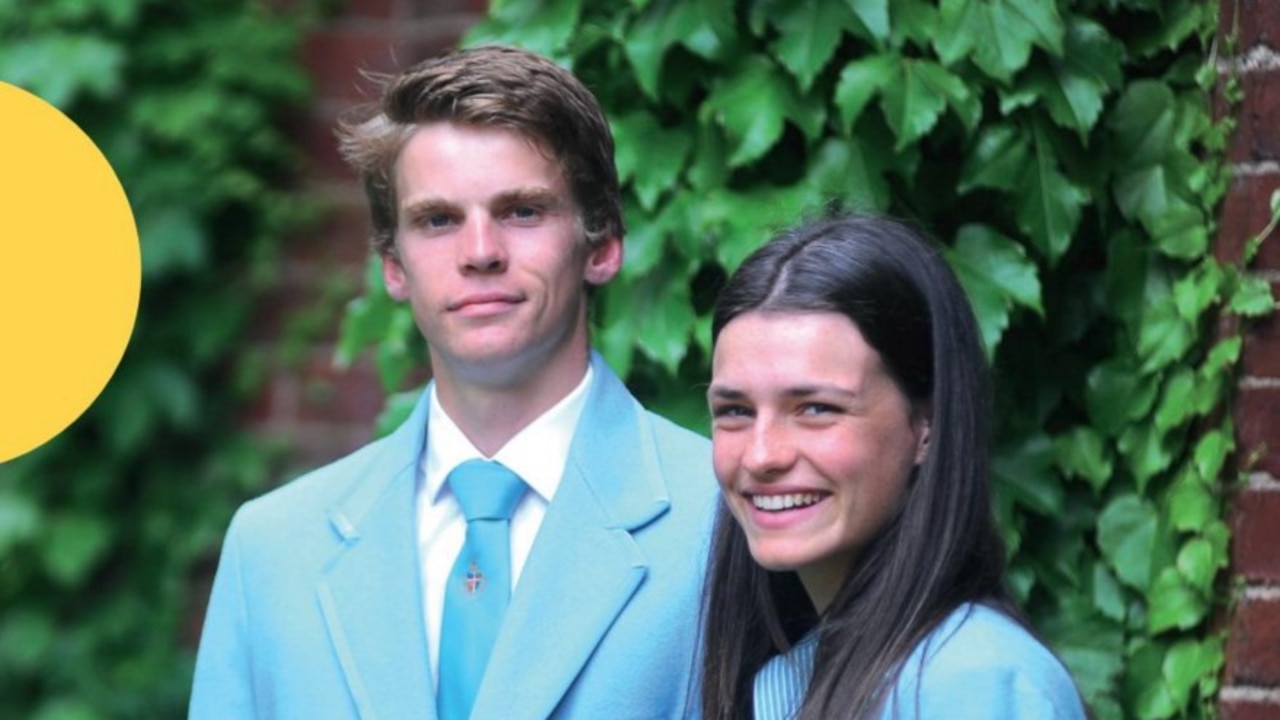 Geelong Grammar 2014 school captains Sam Parsons and Billie Hook.