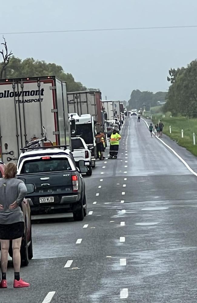 Bruce Highway congested on Friday, February 7 towards Lethebrook due to flooding