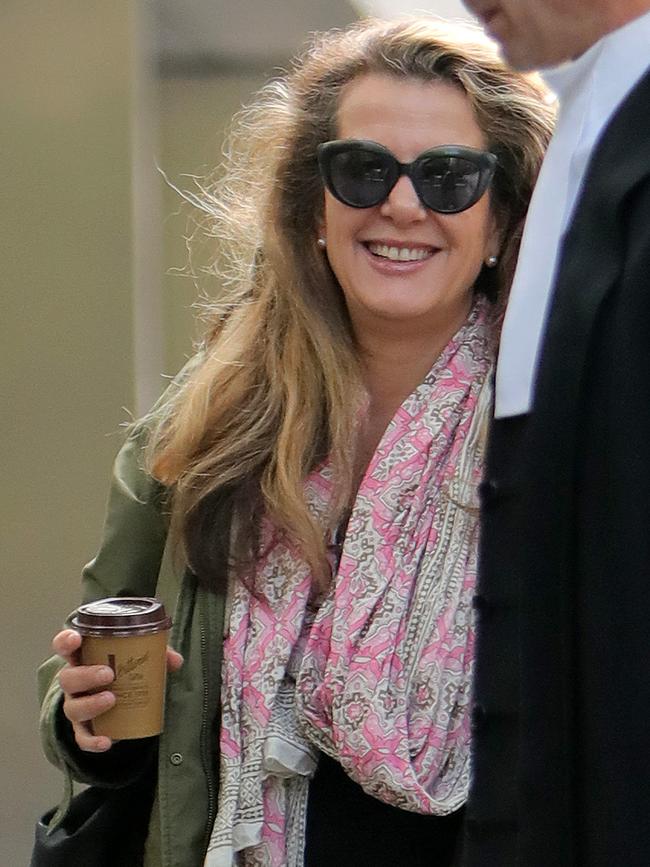 Kathy Jackson arrives for the first day of her trial at the County Court in Melbourne. Picture: Stuart McEvoy