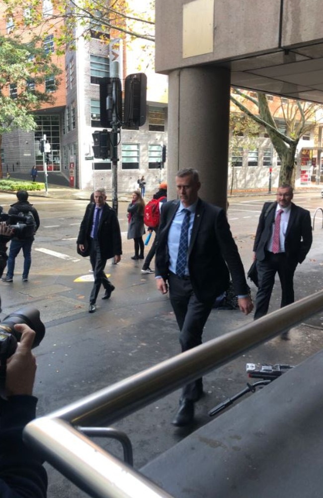 Australian Federal Police officers arrive at the ABC in Ultimo in Sydney. Picture: Elise Worthington