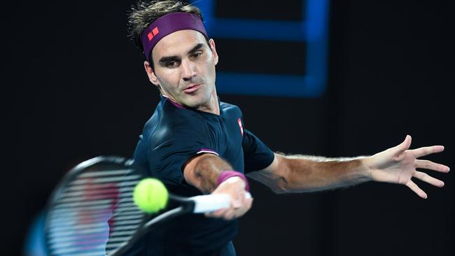 Roger Federer is hoping to be fit for the Australian Open in February. Picture: Greg Wood/AFP