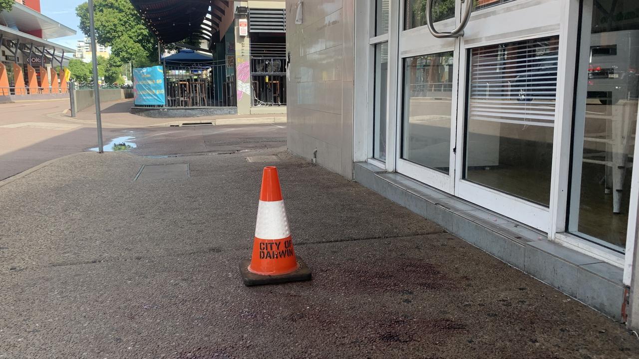 The scene of the stabbing on Mitchell Street the following day. Picture: Sierra Haigh