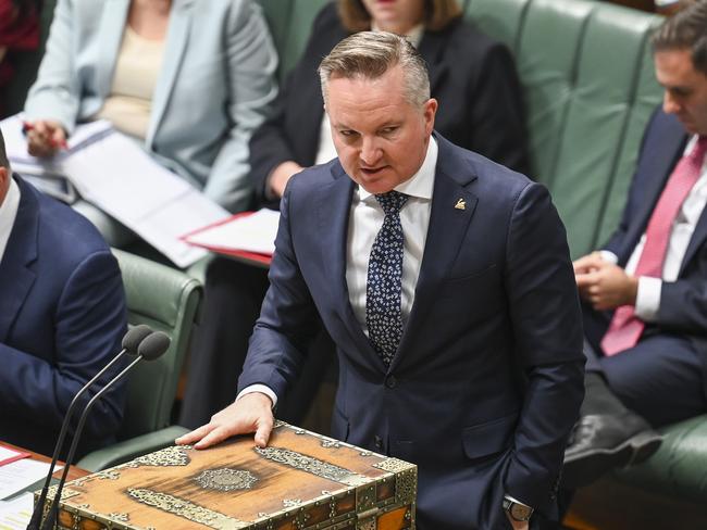 Climate Change and Energy Chris Bowen during Question Time at Parliament House in Canberra. Picture: NCA NewsWire / Martin Ollman