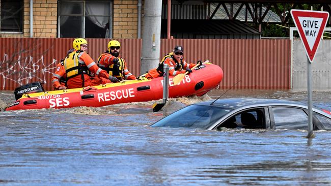 Emergency workers in Maribyrnong. Picture: AFP