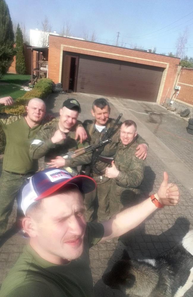 This selfie of Russian soldiers appeared on Ruslan and Volodymyr Zubenko's mother Oksana's Google Photo archive after she left her phone in their occupied village near Kharkiv, northern Ukraine. Photo: Contributed