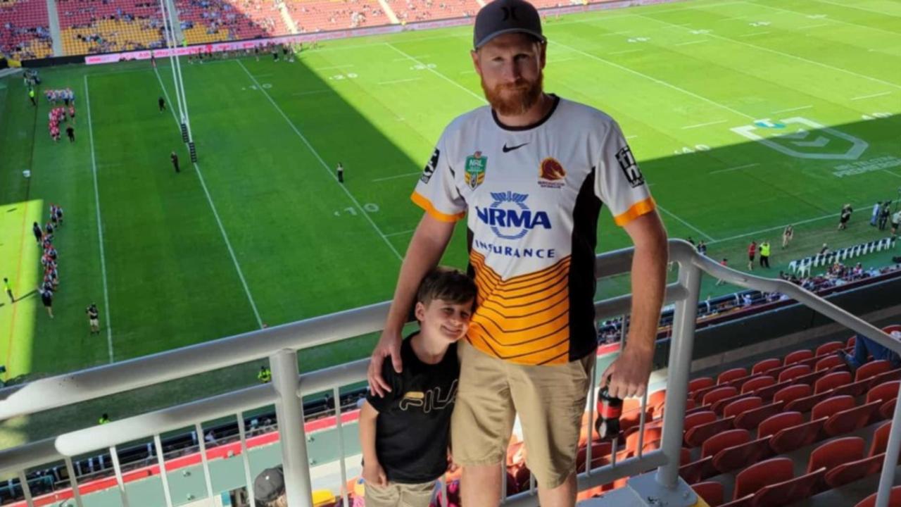 Chris Leigh often took son Calum to various sports events. Picture: Contributed