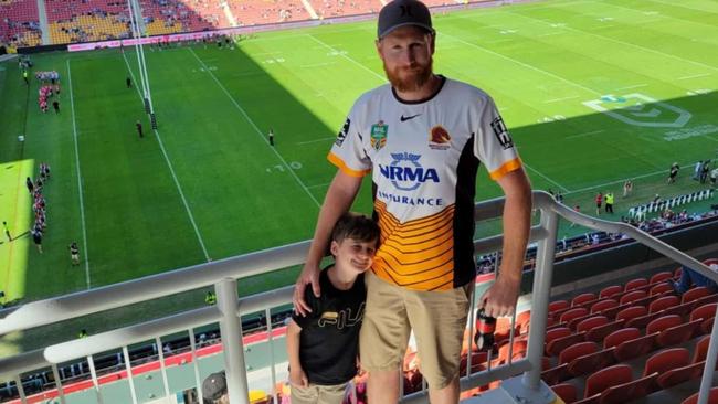 Chris Leigh often took son Calum to various sports events. Picture: Contributed
