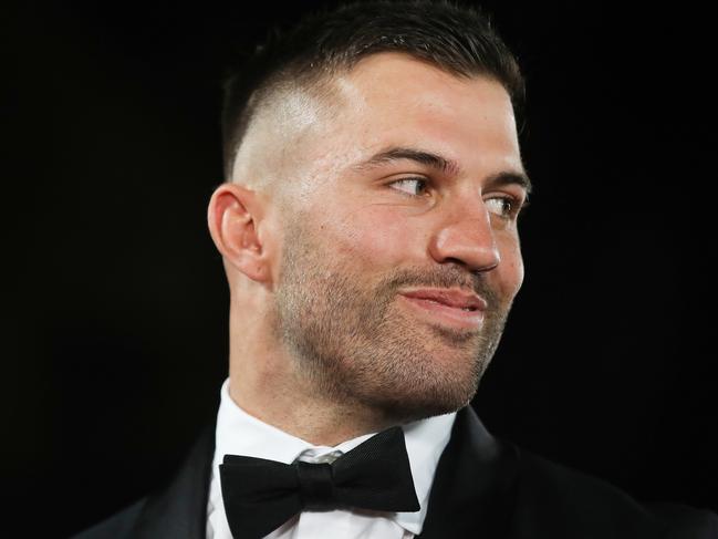 James Tedesco of the Roosters arrives at the 2019 Dally M Awards at the Hordern Pavilion in Sydney, Wednesday, October 2, 2019. (AAP Image/Brendon Thorne) NO ARCHIVING