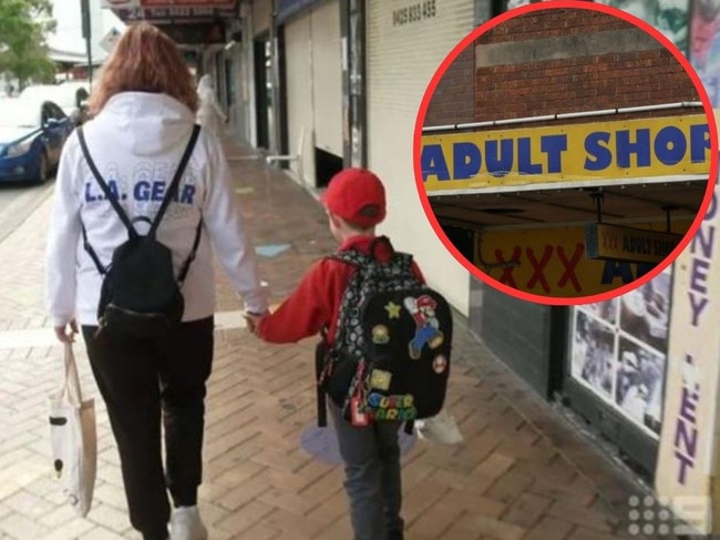 Parents are kicking up a stink over the lewd shops near a Sydney primary school. Picture: A Curent Affair