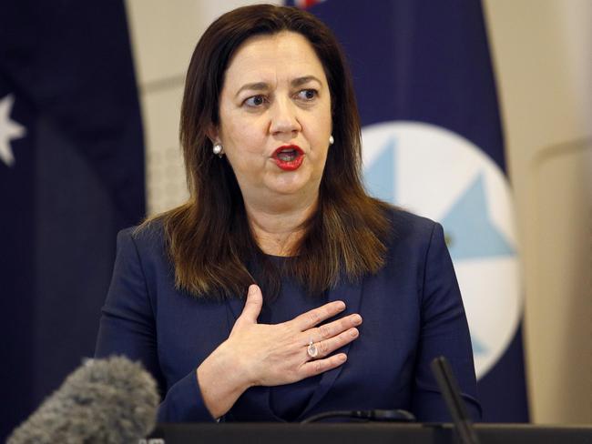 Queensland Premier Annastacia Palaszczuk says lockdowns in major cities were because of overseas arrivals bringing the virus to the country. Picture: NCA NewsWire/Tertius Pickard