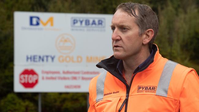 PYBAR Mining Services CEO Brendan Rouse at the entrance to the Henty Gold Mine. Picture: GRANT WELLS