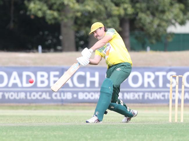 Round 1 of first grade kicks off at Broadbeach between Broadbeach Robina and Queens (batting). Jackson Batch. Picture by Richard Gosling