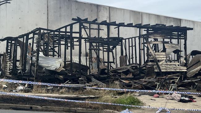 A home in Maryborough’s industrial area has been completely destroyed after being engulfed in flames. Plumes of smoke could be seen billowing across the city as a result of the blaze, which was reported just before 5pm Friday, July 14. Picture: Carlie Walker