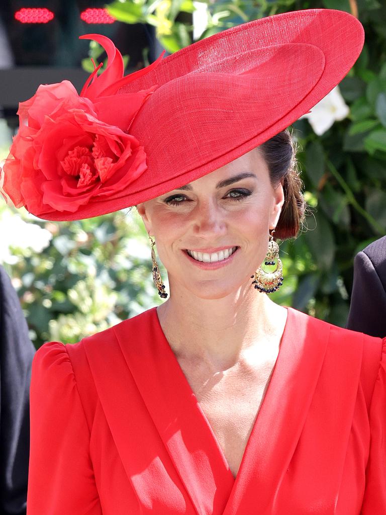 Catherine, Princess of Wales, struck style gold in an all-red Alexander McQueen ensemble. Picture: Chris Jackson/Getty