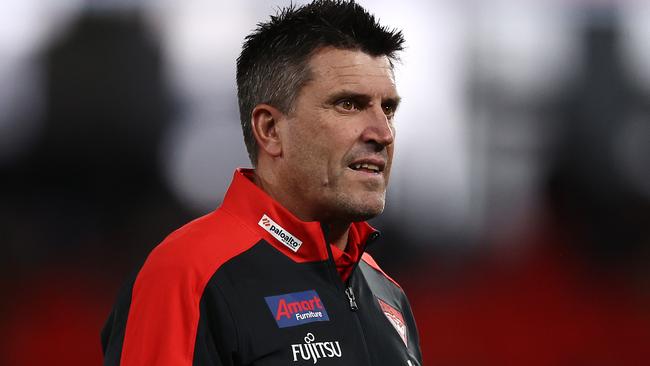 MELBOURNE . 09/04/2023.  AFL . Round 4. Essendon vs Greater Western Sydney at Marvel Stadium.  Essendon assistant coach Dale Tapping  . Pic: Michael Klein