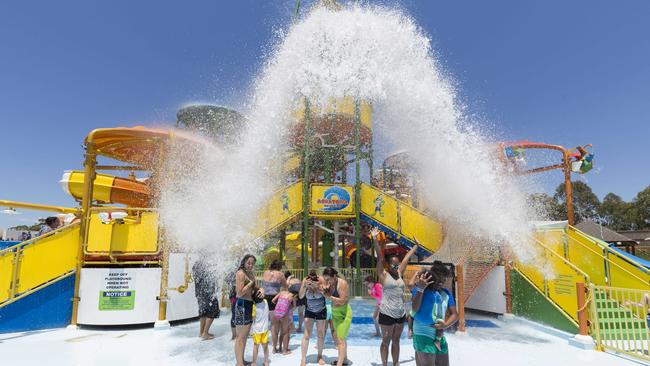 Hot weather crowds at Prairiewood Leisure Centre’s Aquatopia in January. Picture: Matt Vasilescu