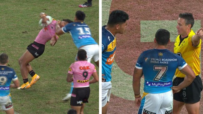 Titans forward Herman Ese'ese was sent off for his high tackle on Brian To’o.