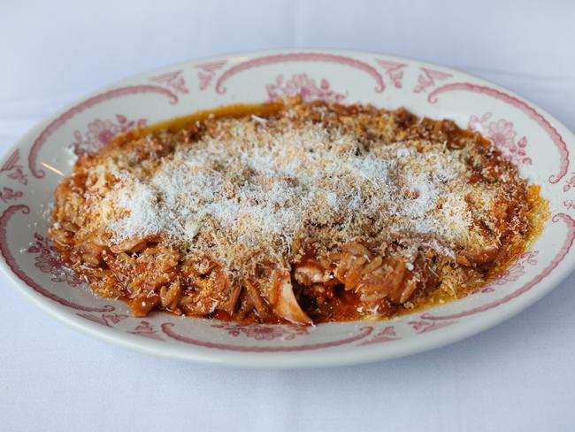 Chicken and Greek pasta. Picture: David Caird