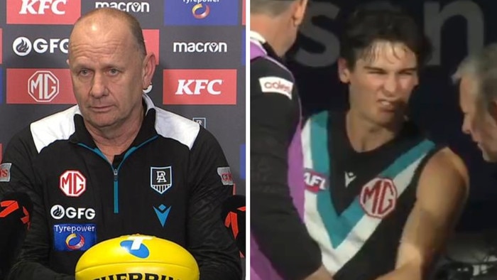 Port Adelaide coach Ken Hinkley admitted he should not have played captain Connor Rozee, six days after a hamstring injury, despite medical advice after the skipper was hurt again.