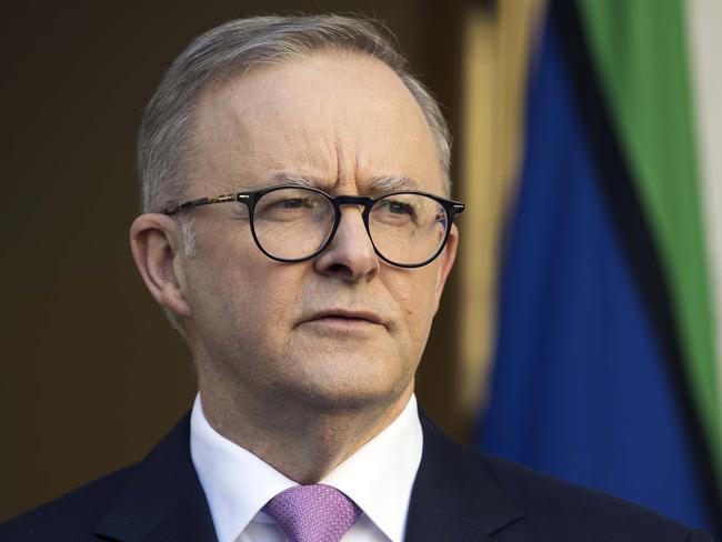 CANBERRA, AUSTRALIA NewsWire Photos - AUGUST 03, 2022: Prime Minister, Anthony Albanese with the Minister for Climate Change and Energy, Chris Bowen, spoke to media during a press conference in Parliament House in Canberra. Picture: NCA NewsWire / Gary Ramage