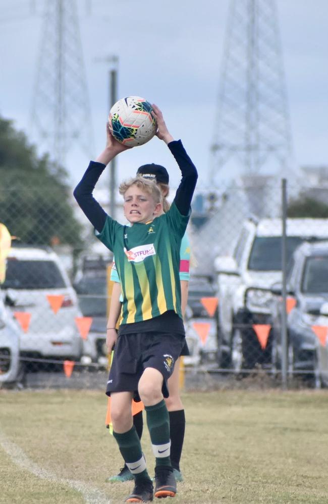 Thomas Roarke in the Whitsunday and Mackay Lions under-13/14s soccer match at Mackay Football Park, August 28, 2021. Picture: Matthew Forrest