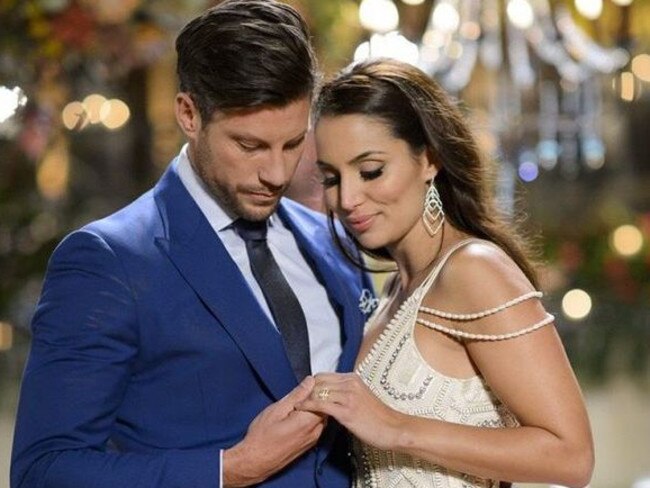 Sam Wood and Snezana Markoski, from last season’s The Bachelor, are engaged and living together. Picture: Channel 10